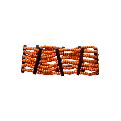 Elasticated Bead Bracelet with Wood Detail