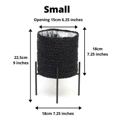 Isha Black Braided Planter