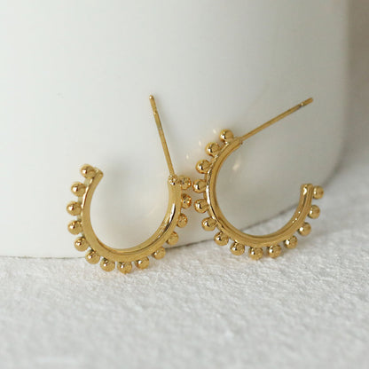 ISLA: Beaded Edge Hoop Earrings