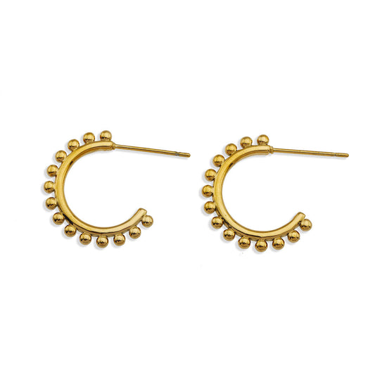 ISLA: Beaded Edge Hoop Earrings