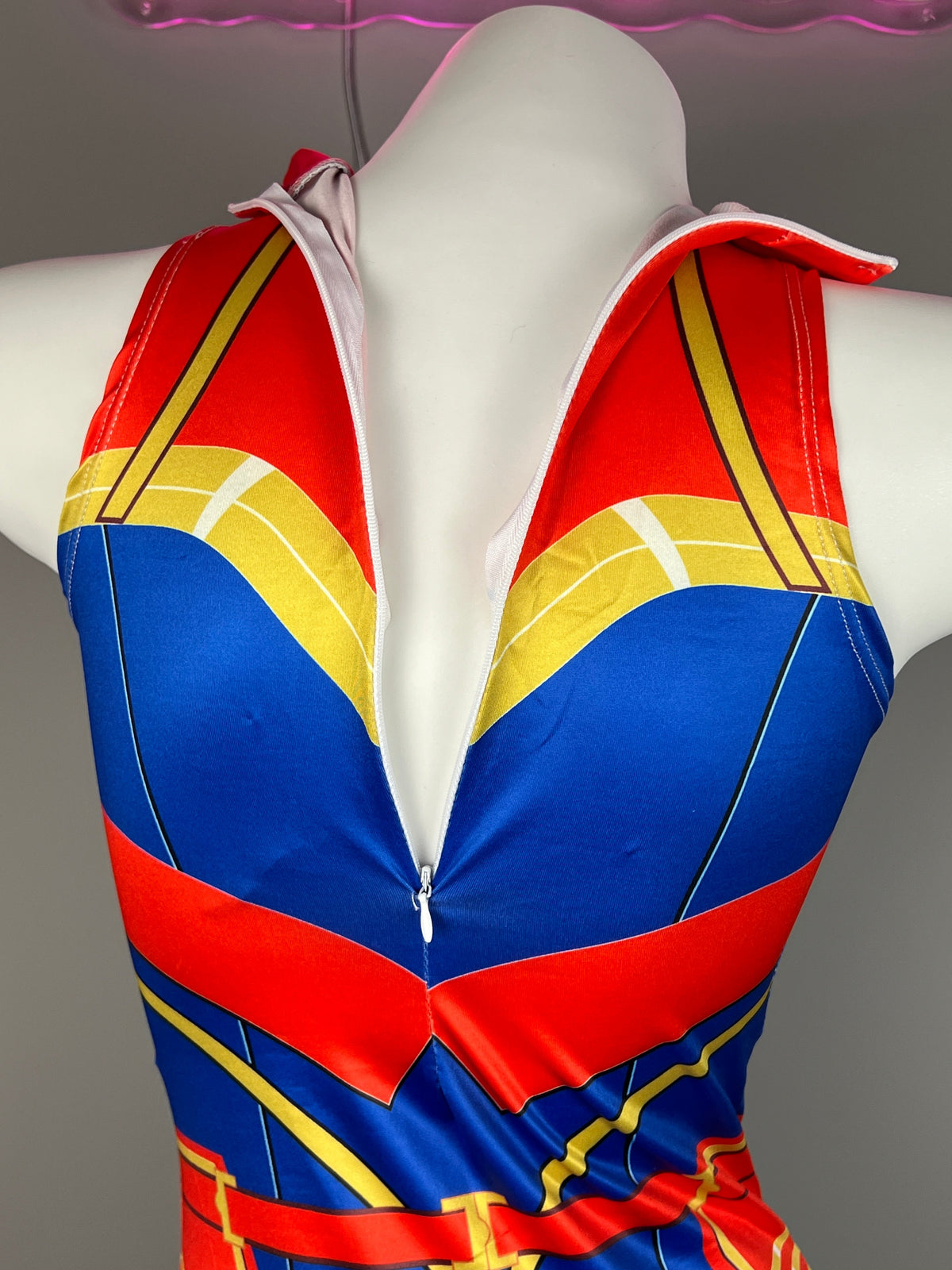 Super Hero Crotchless Cosplay BodySuit Lingerie Costume with Tights
