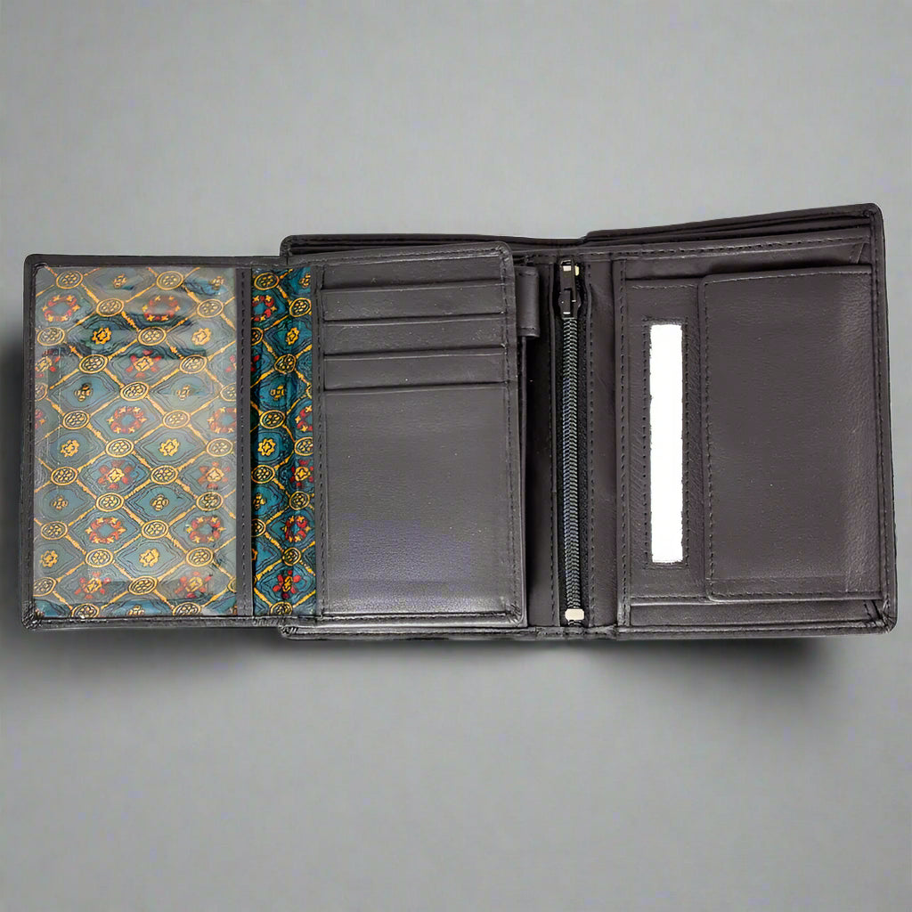 JBG International Men's Snap Close Flip Bifold Leather Wallet