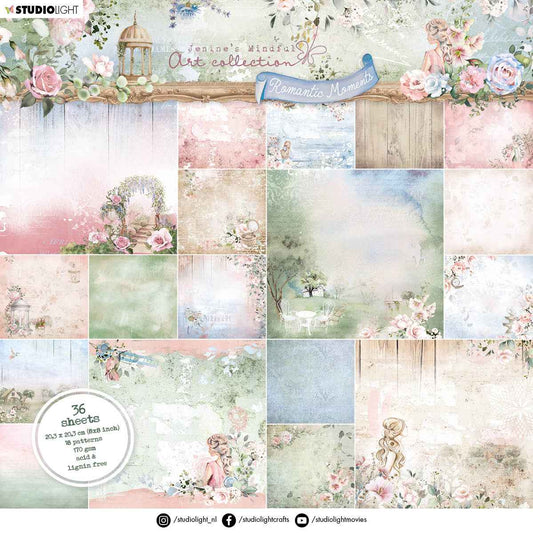 JMA Paper Pad Background Patterns Romantic Moments 203x203x9mm 36 SH nr.96