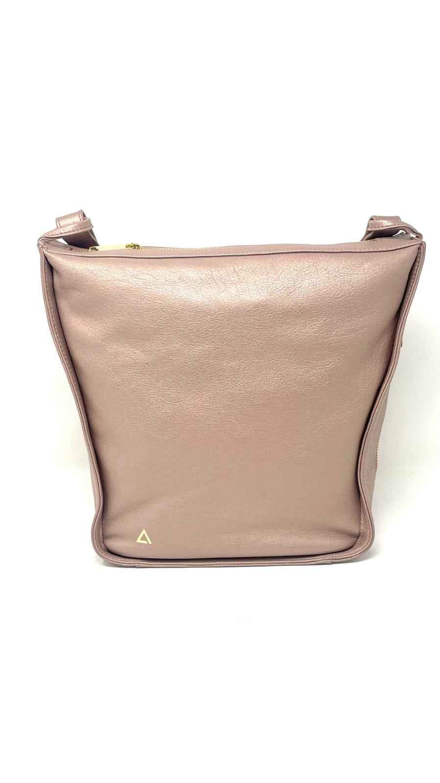 sac à main souple en bandoulière, rose platine, Julie