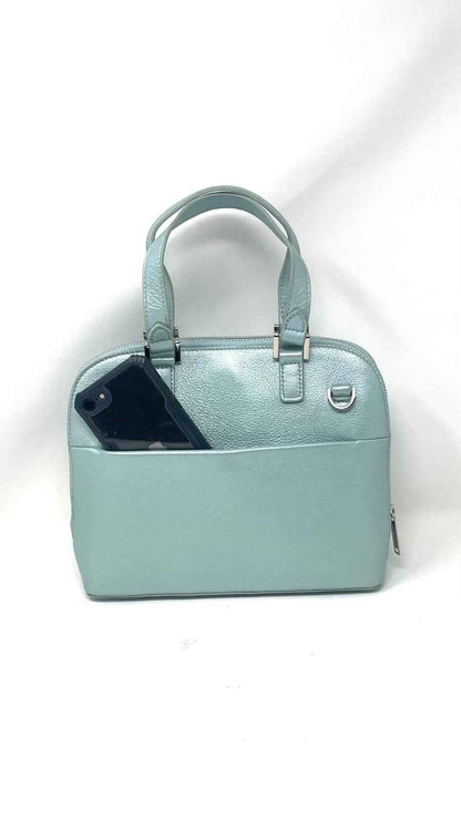 Sac à main en cuir Bleu Céleste, Justine