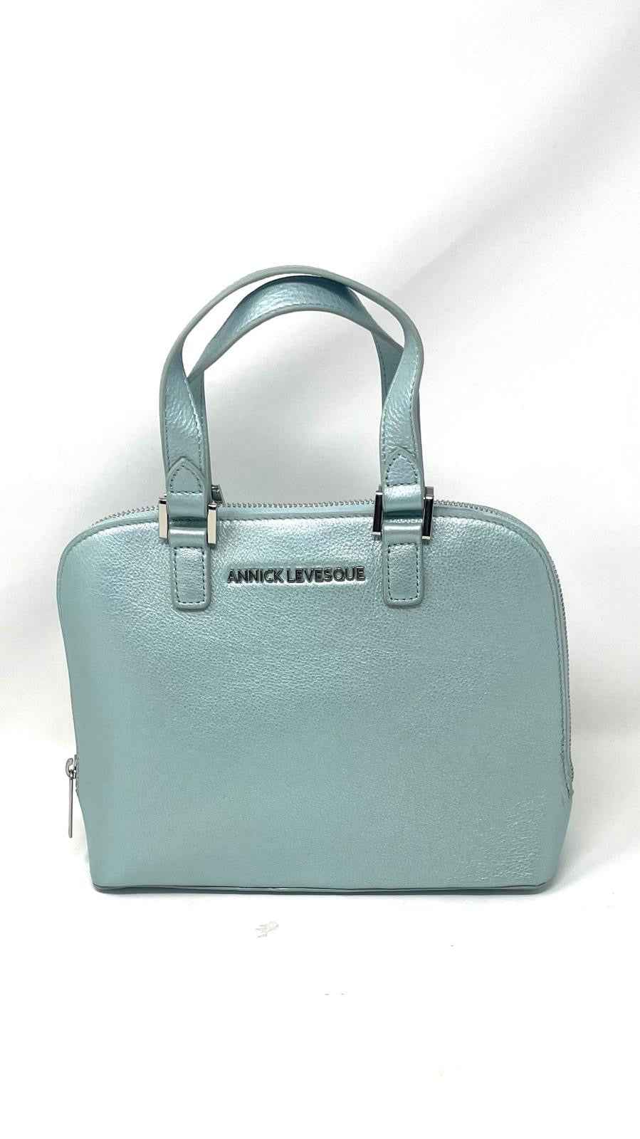 Sac à main en cuir Bleu Céleste, Justine