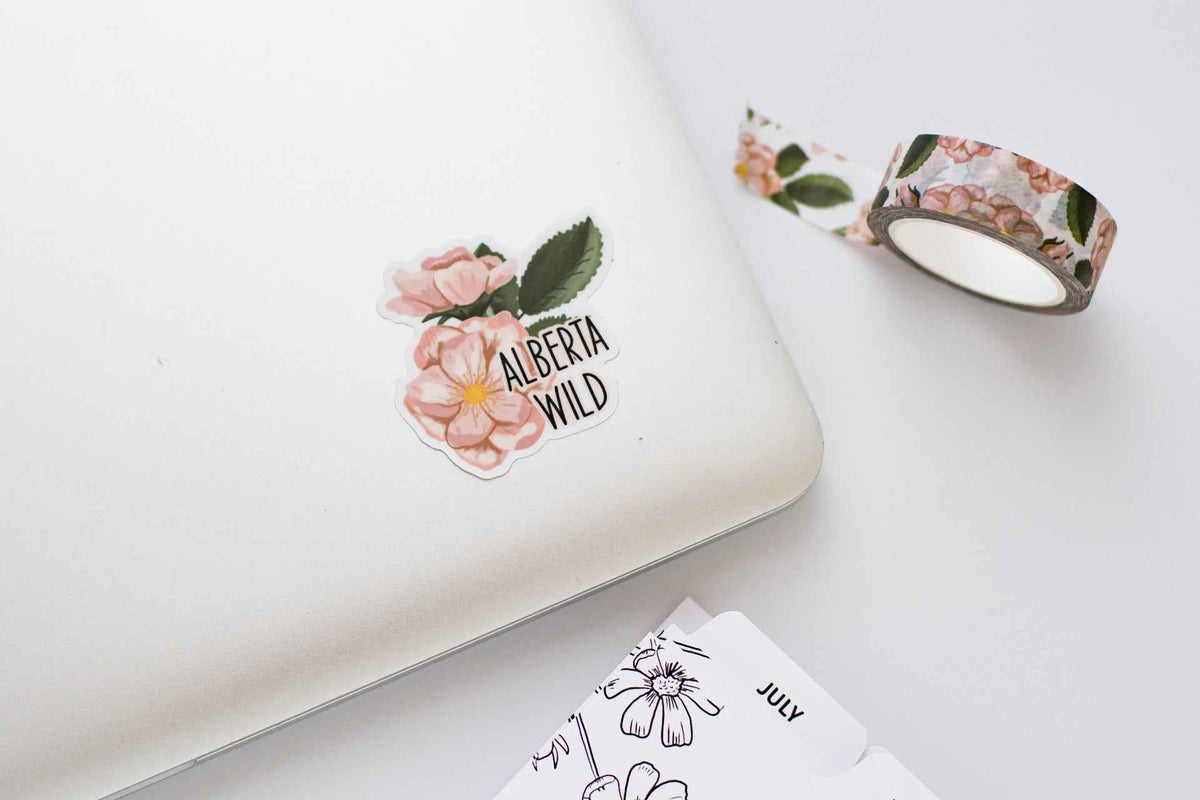 Alberta Wild Rose Matte Sticker