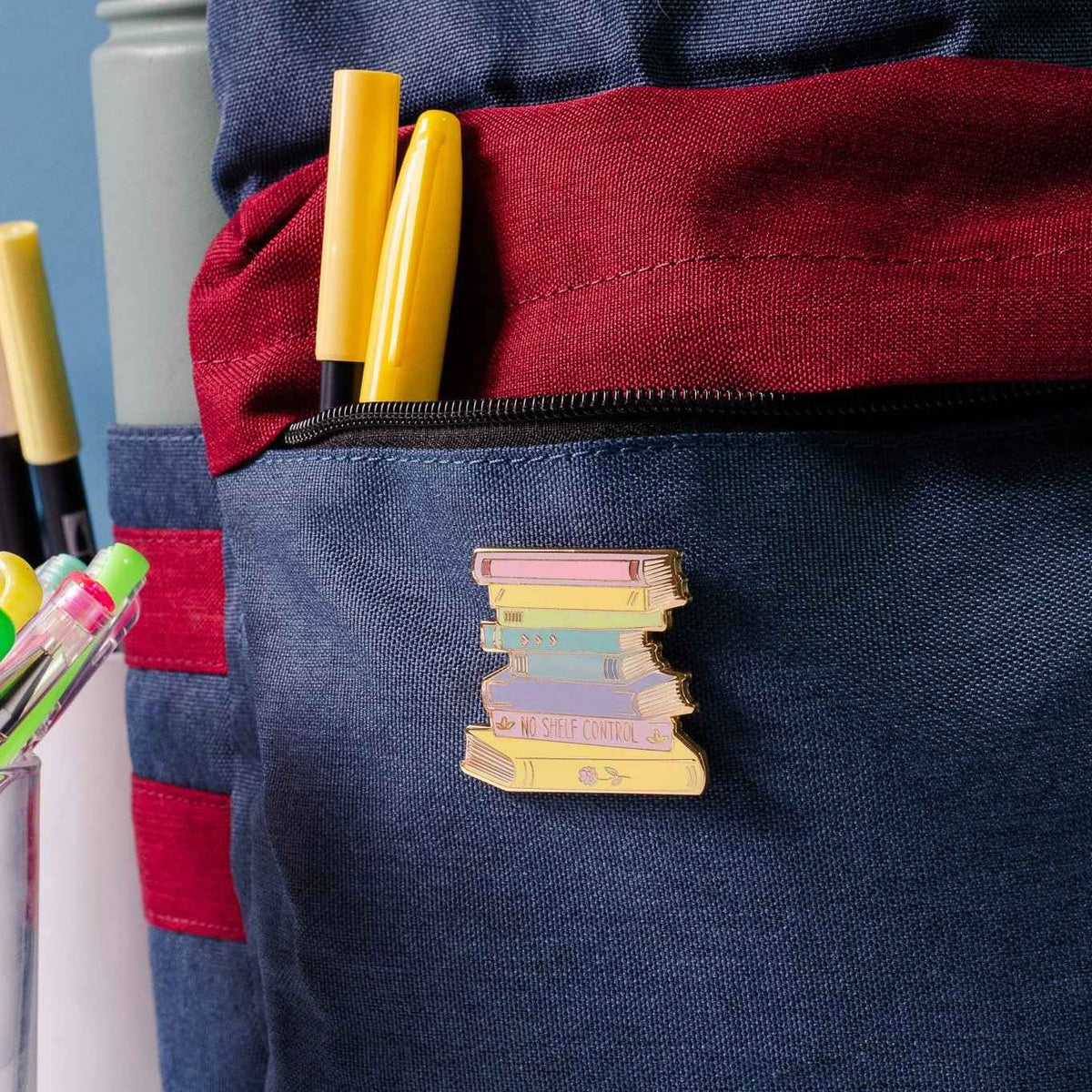 No Shelf Control Enamel Pin
