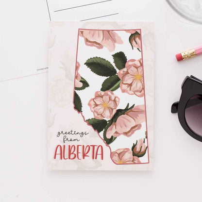 Greetings From Alberta (Pattern) Postcard