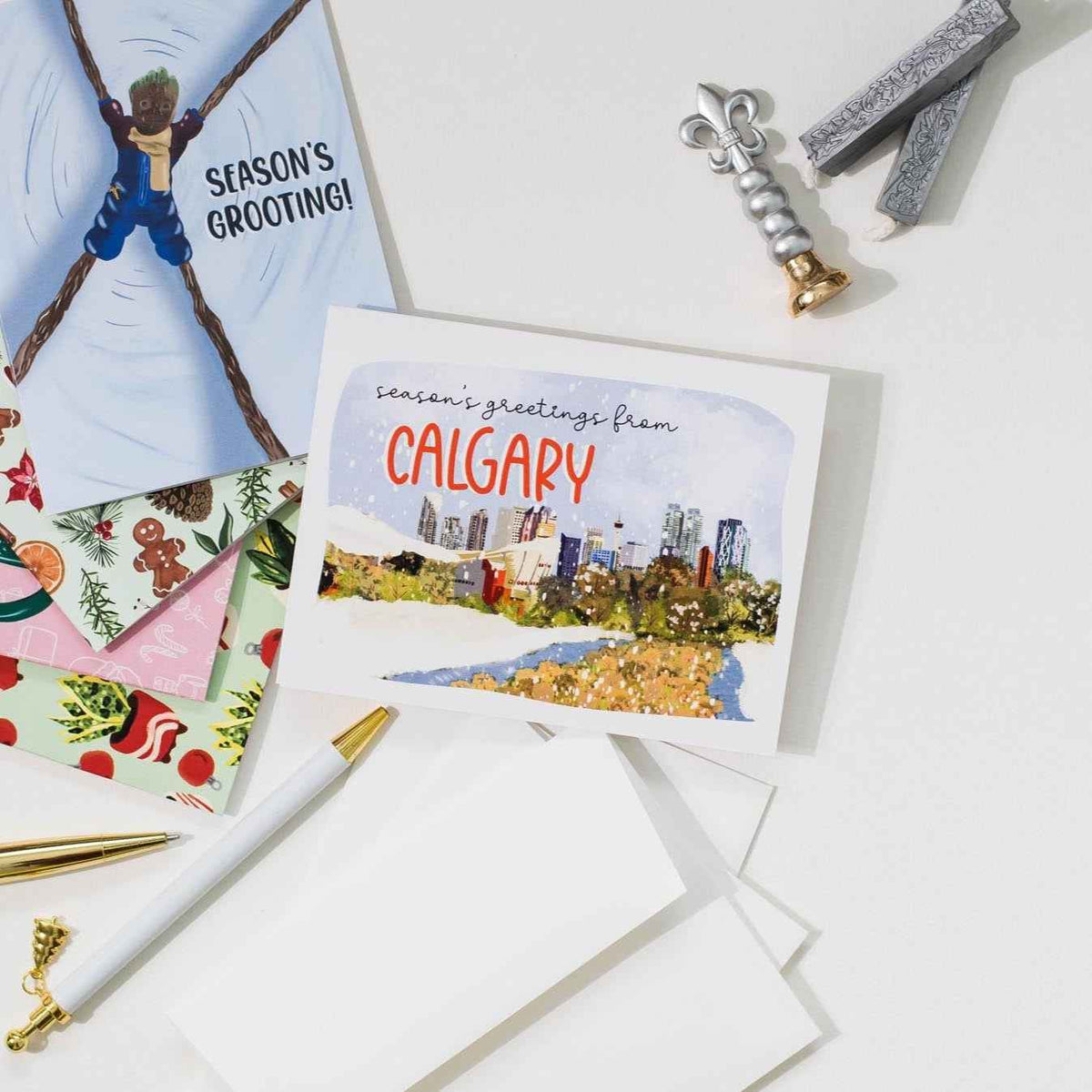 Season's Greetings From Calgary - Greeting Card