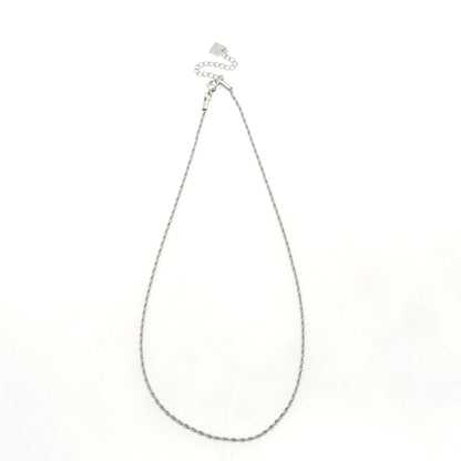 KIRA: Rope Chain Silver Necklace 28 Inches