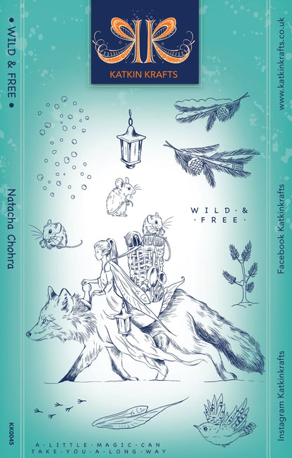 Katkin Krafts Wild & Free 6 in x 8 in Clear Stamp Set