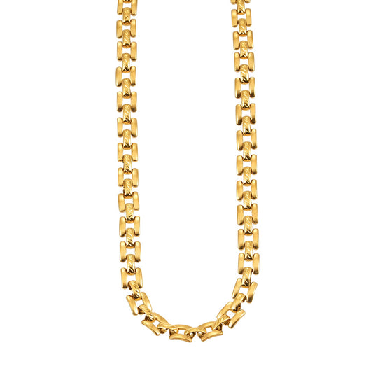 Style KOVVUR: Retro Twin Chain Necklace in Gold