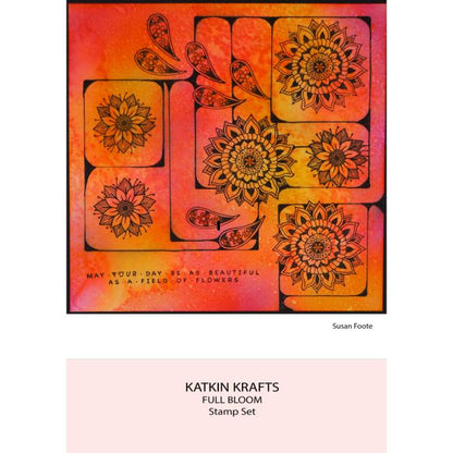 Katkin Krafts Full Bloom 6 in x 8 in Clear Stamp Set