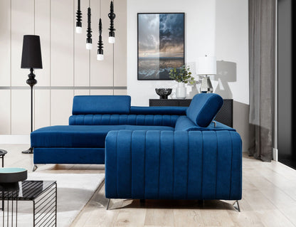 Laurence Sectional Storage Sleeper Chaise Sofa - Blue