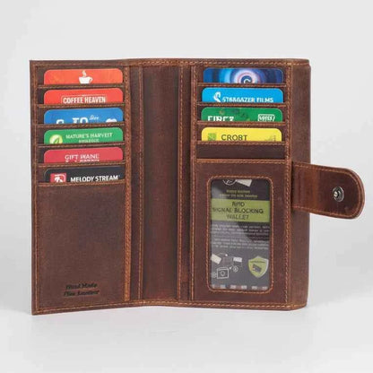 Greenwood Leather Full Grain Leather Wallet RFID Clutch