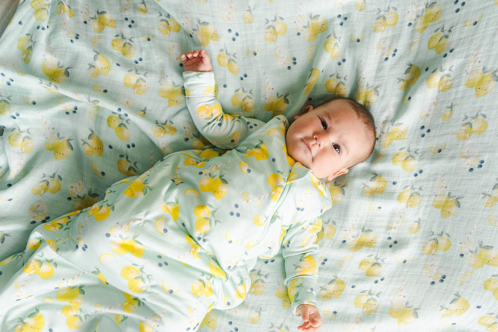 Baby Muslin Swaddle in Tanboocel® Bamboo Viscose - Lemon Squeezy
