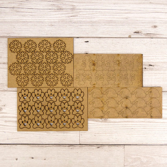 MDF Shapes - Christmas Paws