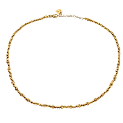 Style MILLIE: Twin-Bead Fusion Gold Chain Necklace