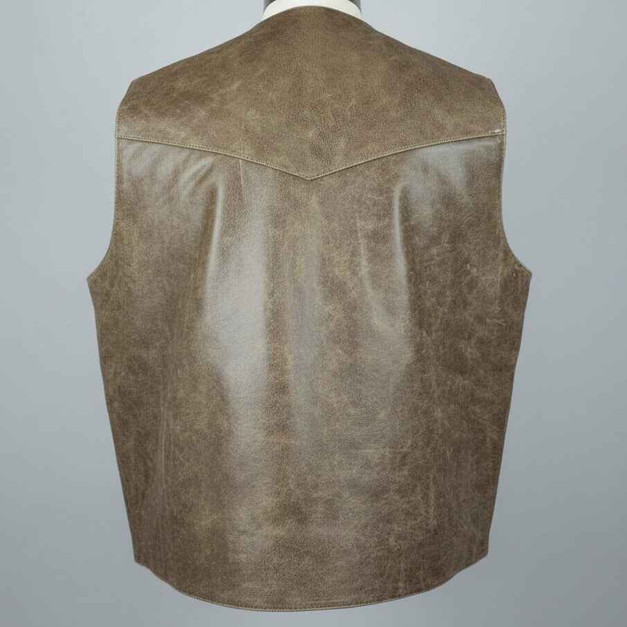 Men's Western Patch Leather Vest | Open Road