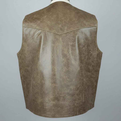 Men's Western Patch Leather Vest | Open Road