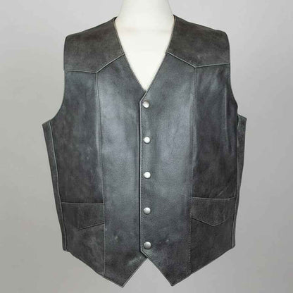 Men's Western Patch Leather Vest | Open Road