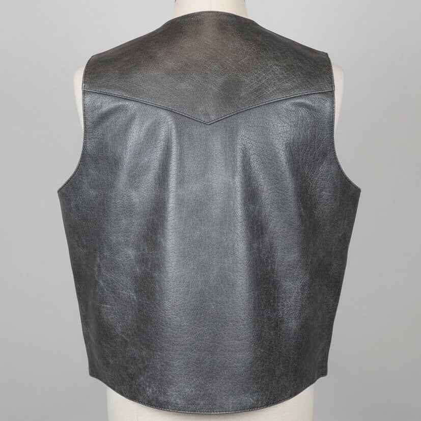 Men's Western Patch Leather Vest | Open Road