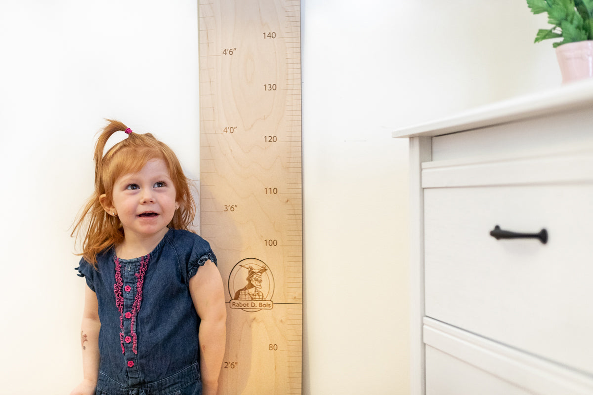 Règle de mesure en bois pour enfant - Droite