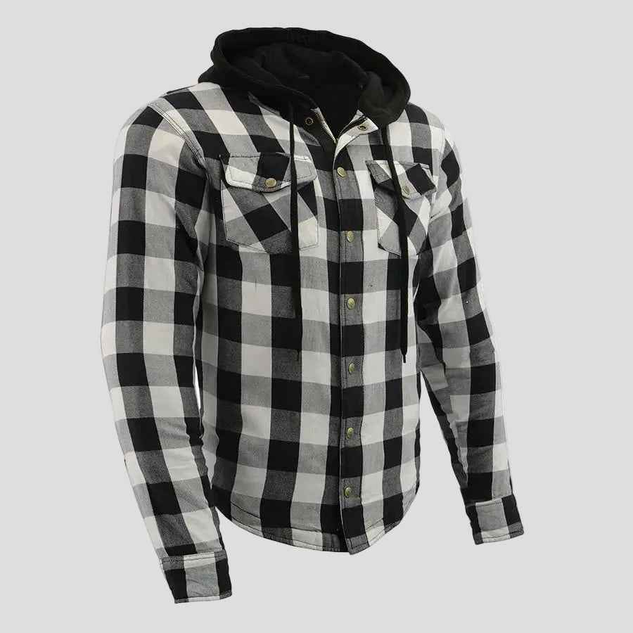 Milwaukee Leather Men's Plaid Flannel Armored Shirt Jacket