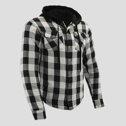 Milwaukee Leather Men's Plaid Flannel Armored Shirt Jacket