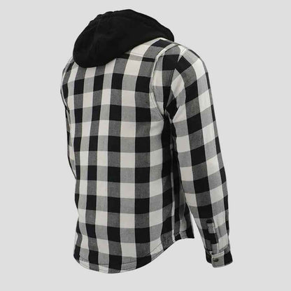 Milwaukee Leather Men's Plaid Flannel Armored Shirt Jacket