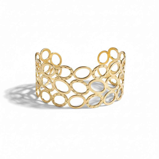 Open Circle Cuff - Gold Stainless Steel
