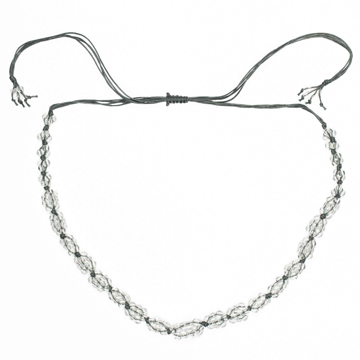 Long Glass Cluster Bead Necklace