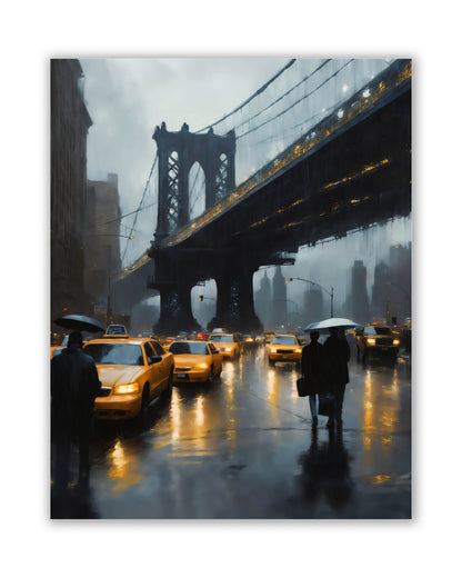Wall Art-Stylized NYC Bridge Skyline-Canvas Print
