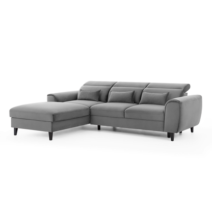 Foble Sectional Storage Sleeper Chaise Sofa - Light Grey