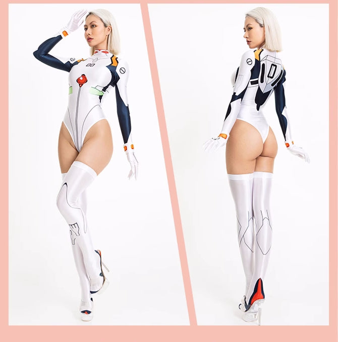 Anime Style Spandex Cosplay BodySuit Plugsuit Halloween Costume