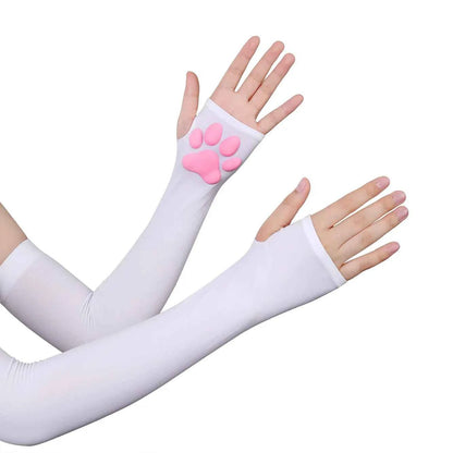 Cat Paw Sleeves with 3D Cat Paw Paddings Anime Style Velvet Cosplay Sleeves