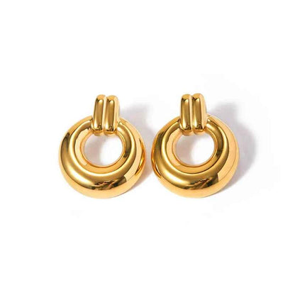 Radiant Round Gold Earrings