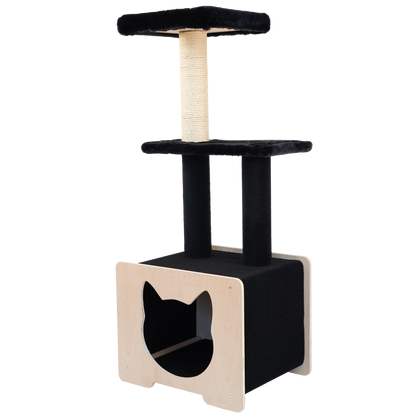 Hut Hideout - Deluxe 3-Level Cat Tree