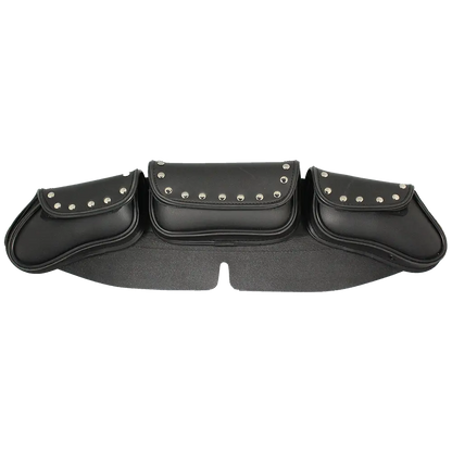 Open Road Chrome Stud Curved PVC Windshield Bag