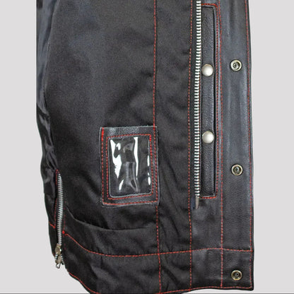 Open Road Men's Upside Leather Vest with Stitched Diamonds