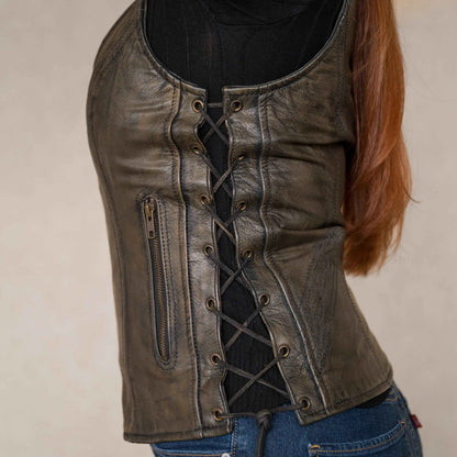Open Road Women's Distressed Brown Vest