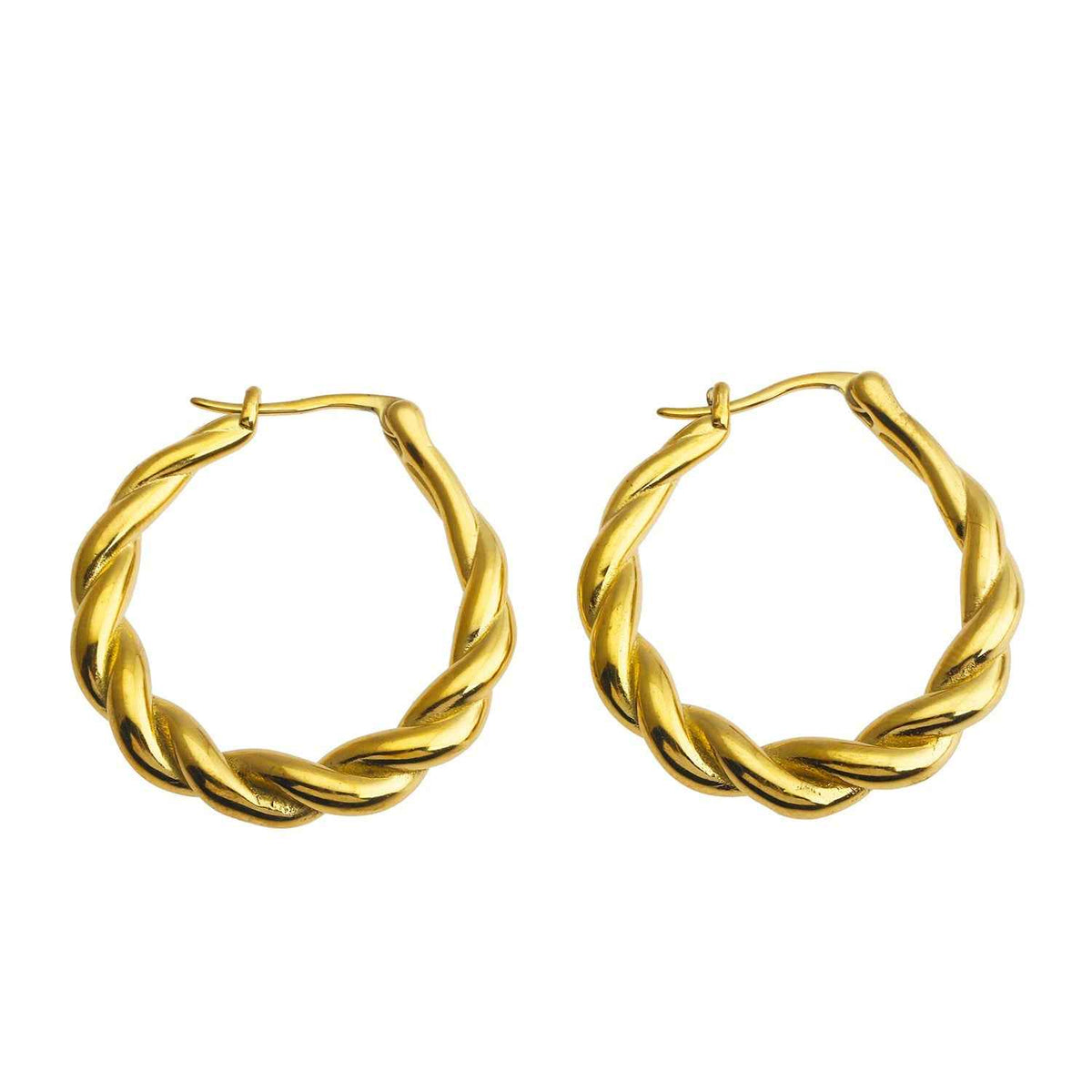 CARWYN Knotted Rope Hoop Gold Earrings
