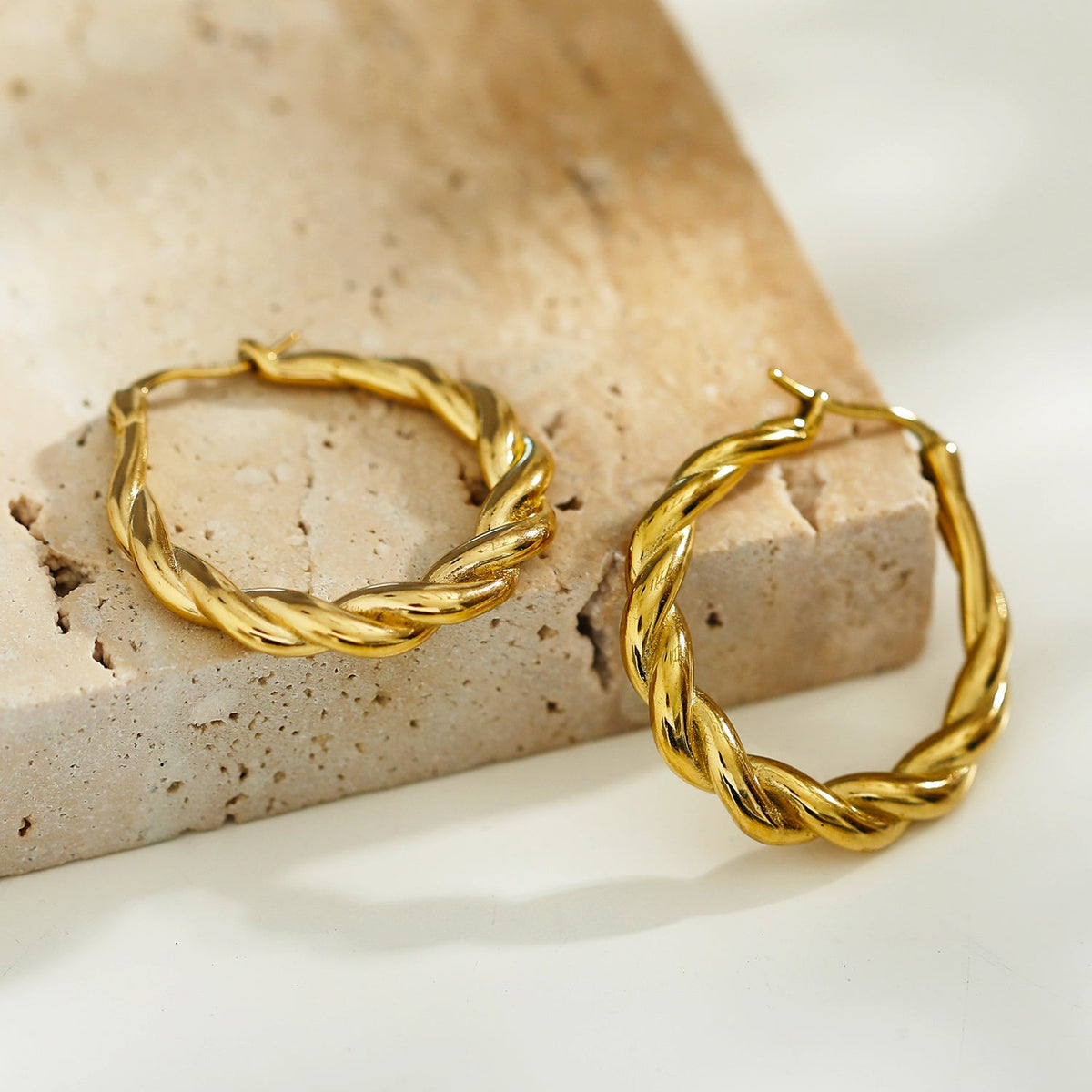 CARWYN Knotted Rope Hoop Gold Earrings