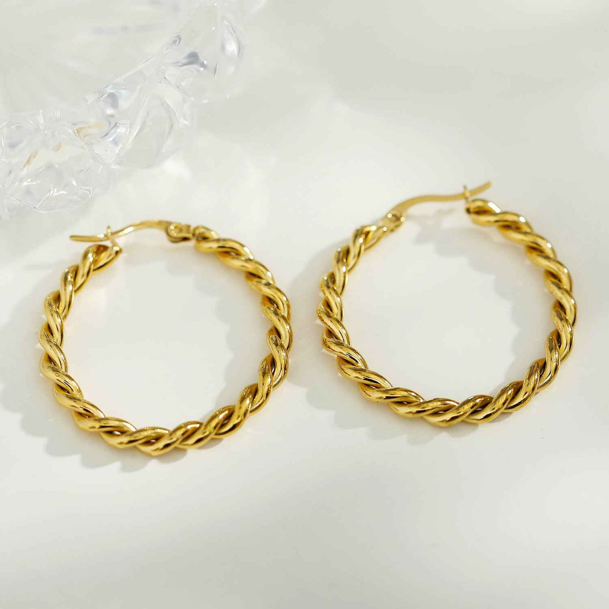 SUKI Twisted Rope Hoop Gold Earrings