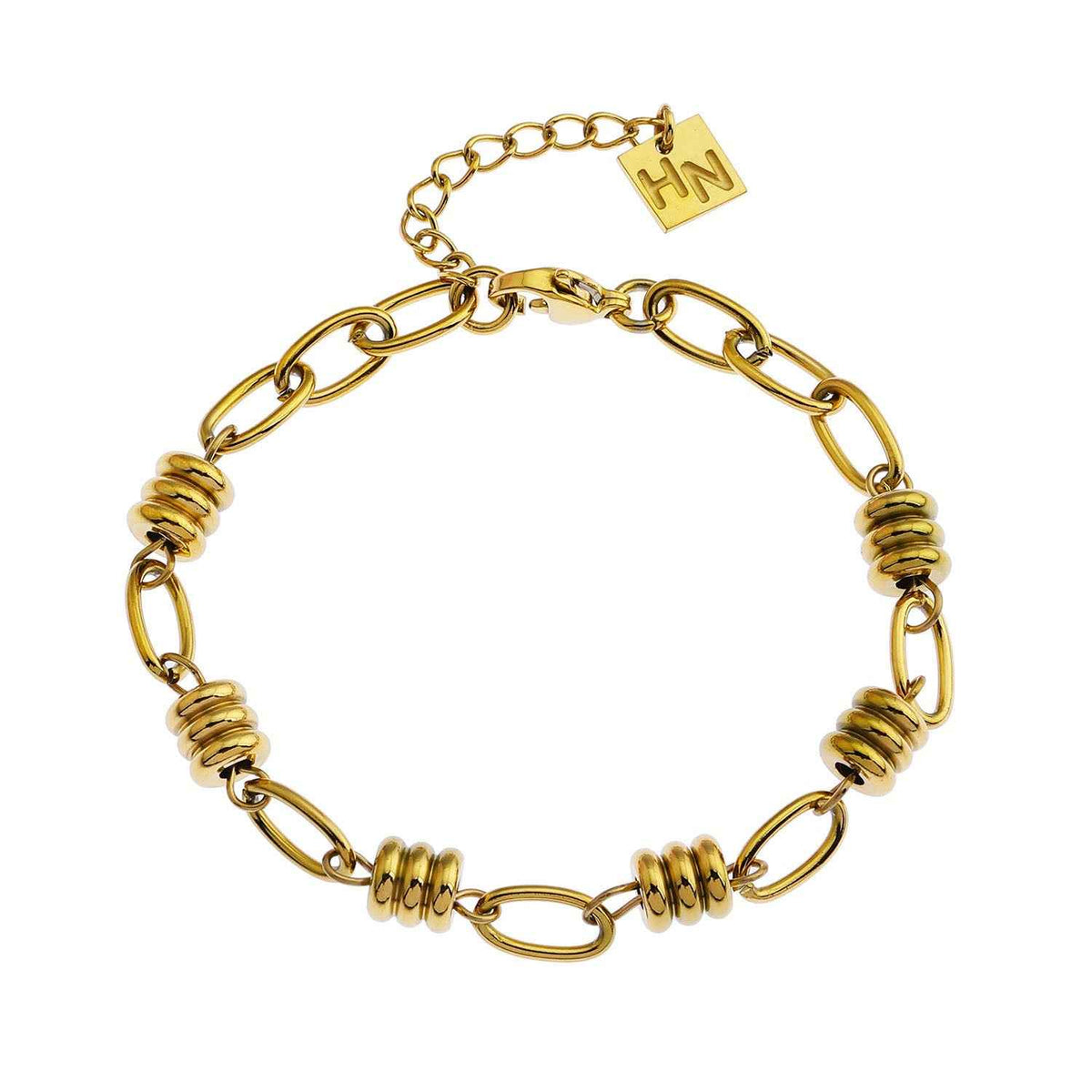 KAMA Oval-Links & Adjoined Beads Statement Bracelet