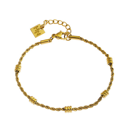 AMIENS Gold: Beaded Rope Chain Bracelet
