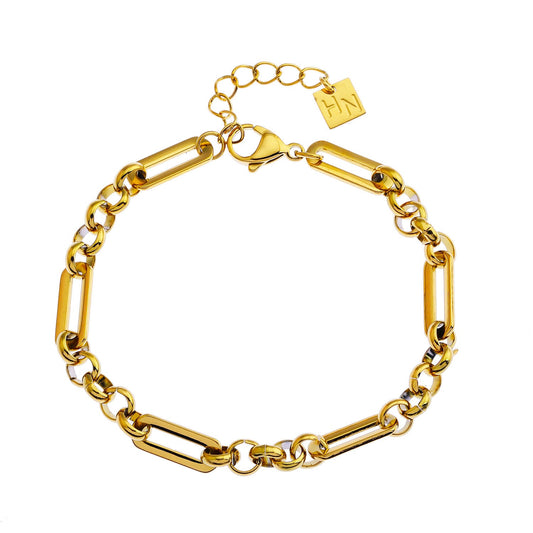 CLICHY Multi Shaped Linked & Beaded Statement Bracelet