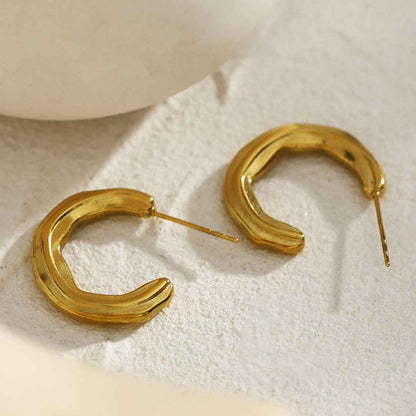 BACOLA: Sculptured Lines Hoop Earrings
