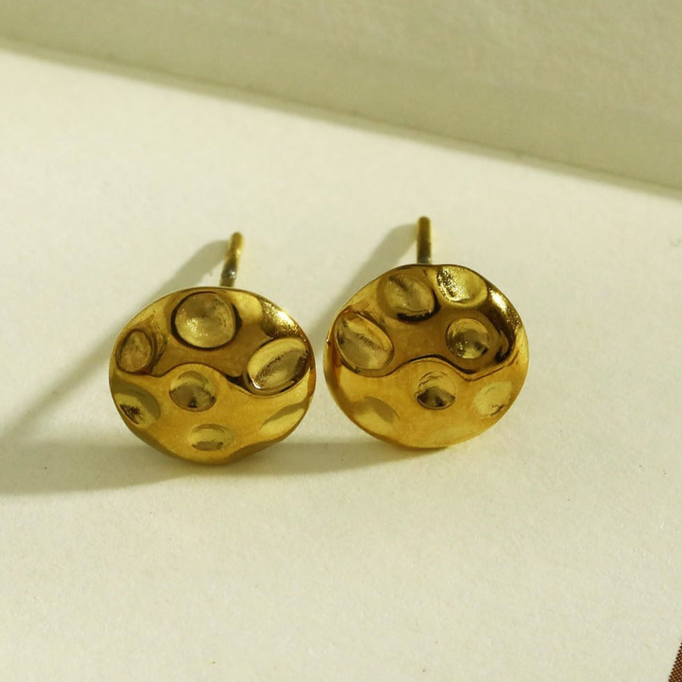 SIGRID Textured Disc Stud Earrings